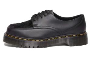 Доктор Мартенс 5 Eye Bex Square Toe Hair On & Leather Shoes 'Black' женские Dr.Martens, черный/желтый
