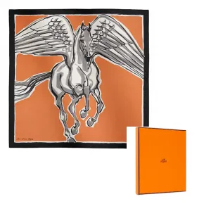 HERMES Шёлковый шарф женский чёрный карамельный, Black/Caramel