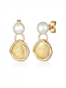 Elli Серьги из серебра 925 пробы в форме диска, покрытые золотом