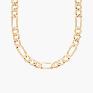 22-дюймовая плоская цепочка Figaro из 14-каратного желтого золота (5,25 мм) Blue Nile