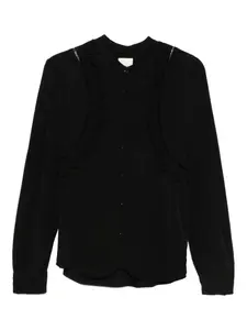 Блузка с длинными рукавами и кружевом ISABEL MARANT, черный