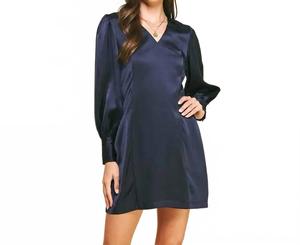 Волшебные вечера сатиновое платье в цвете Navy PINCH