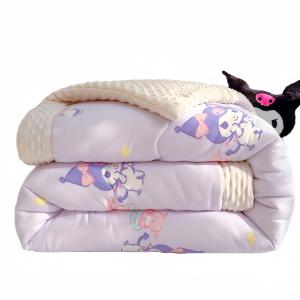 Стеганое одеяло из бобового волокна, всесезонное одеяло, утепленное зимнее одеяло, одеяло для студенческого общежития, весенне-осеннее одеяло, двустороннее одеяло Sanrio, [Authentic Authorized]Kuromi-Box