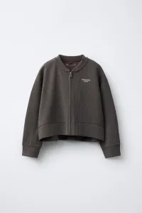 Ребристая куртка-бомбер с модалом Zara, шоколадный