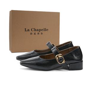La Chapelle Туфли Мэри Джейн на массивном каблуке 3,4 см, женские, черные