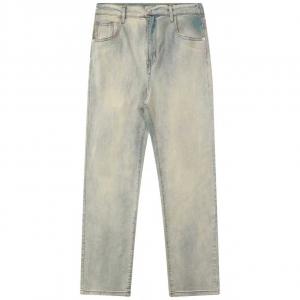 Джинсы унисекс, брюки прямого кроя средней жесткости Gnomeshgh, желтый mud (thickened fleece-lined)