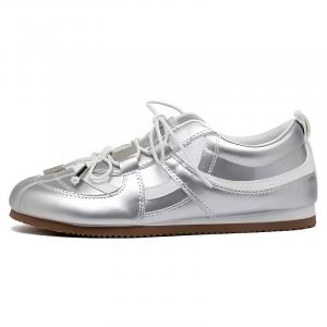 Aimilian Женские низкие кэжуал кеды серебристые, цвет Silver