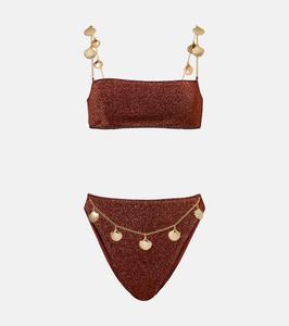 Бикини Lumière Shells с украшениями Oséree, коричневый