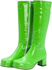 Женские высокие сапоги до колена с круглым носком, толстым каблуком, из искусственной кожи PU, длинные ботильоны, модный повседневный стиль, большие размеры Generic, Sky Blue