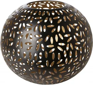 Финковый фонарь "ДАРЬЯ", (1 шт.), подсвечник из железа, порошковая покраска, с вырезами Fink 20 см, черный