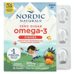 Омега-3 Fishies Без сахара для детей от 3 лет Tutti Frutti 300 мг 36 Fishies Nordic Naturals