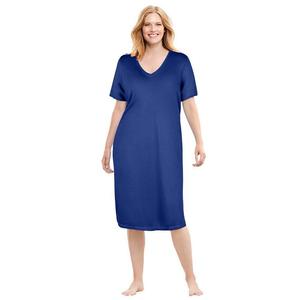 Женская короткая футболка-лежак Dreams & Co. больших размеров, цвет Ultra Blue