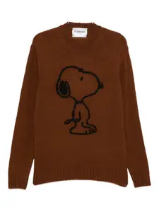 Свитер из смеси шерсти и альпаки с мотивом «Снупи» Iceberg, коричневый