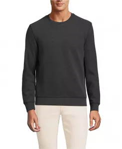 Мужской свитшот Serious Sweats с длинным рукавом Lands' End, черный