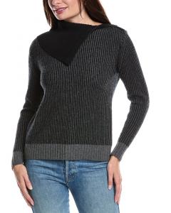 Кашемировый свитер с косичкой и воротником-стойкой на молнии Forte Cashmere, черный