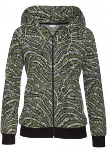 Толстовка с капюшоном на молнии LASCANA, серый