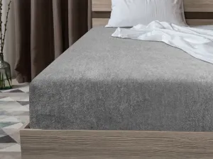 Простыня махровая 90 х 200 см, светло-серая TEXTILOMANIE