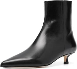 Женские ботильоны FOWT с острым носком, низким каблуком и молнией сбоку, удобные повседневные ботинки, размеры 4-16 США, Black