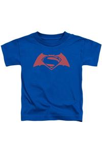 Детская футболка с коротким рукавом и простым логотипом "Бэтмен против Супермена" Gildan, синий