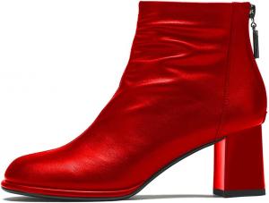 Женские ботильоны YDN с закругленным носком, средней устойчивой пяткой, короткие ботинки с задней молнией, удобные обувные варианты, размеры 4-15 US, Red