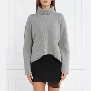 Шерстяная водолазка стандартного кроя с добавлением кашемира Pinko, серый