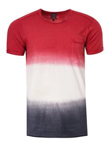 Футболка с круглым вырезом в стиле батик бордового цвета Rusty Neal