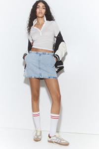 Мини-Юбка А-силуэта H&M, голубой