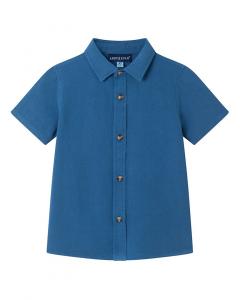 Энди и Эван Рубашка с пуговицами из льняной смеси Andy & Evan, синий