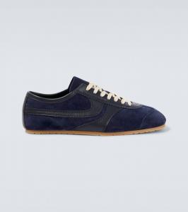Кроссовки из замши с кожаными вставками Dries Van Noten, Navy