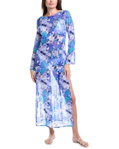 SEA LEVEL AUSTRALIA Каскадное платье с сетчатыми вставками, синий