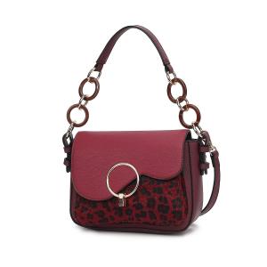 Серена плечевая сумка кроссбоди женская с принтом под зебру от Mia K MKF Collection By Mia K., Burgundy
