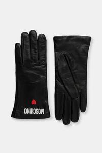Кожаные перчатки Moschino, черный