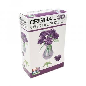 AreYouИгра 47 ПК 3D Crystal Purple Roses in a Vase Puzzle AreYouGame, мультиколор