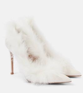 Туфли Jenny из лакированной кожи с отделкой из овчины Gianvito Rossi, цвет offwhite+offwhite