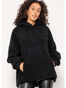 Пуловер SASSYCLASSY Oversize Teddy Pullover mit Kapuze, черный