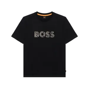 Футболка с принтом логотипа HUGO BOSS, черный