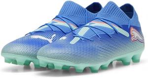 Мужские футбольные бутсы PUMA для грунта и искусственной травы, белый/синий