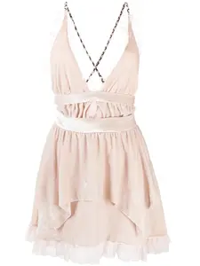 Расклешенное платье с оборками Philosophy Di Lorenzo Serafini, розовый