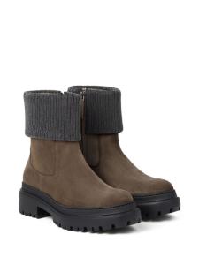 Brunello Cucinelli ботильоны с декором Monili, коричневый