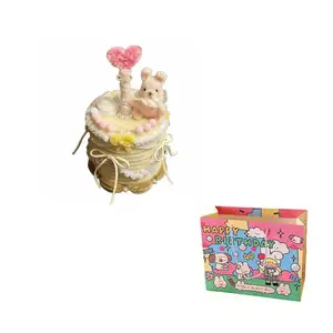Плюшевая кукла Creative Twist Stick Cake Bear Rabbit высотой 20 см XTHOT, розовый
