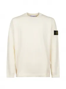 Свитер с круглым вырезом и нашивкой Stone Island, нейтральный