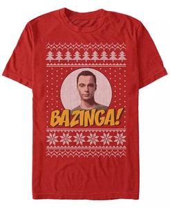 Мужская футболка с коротким рукавом Bazinga Big Bang Theory Fifth Sun, красный