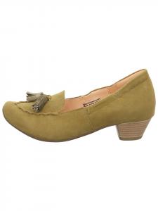 Think! Кожаные туфли-лодочки цвета хаки