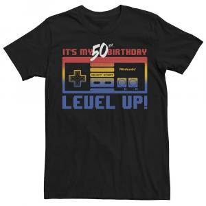 Мужская футболка Level Up к 50-летию Nintendo Licensed Character, черный
