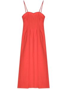 Auralee твидовое платье мини с квадратным вырезом, красный