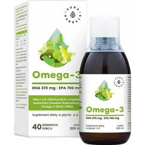 Атлантический рыбий жир с 370 мг DHA и 700 мг EPA, 200 мл, Aura Herbals