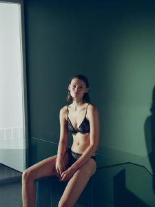 Кружевной бралетт из хлопковой смеси Massimo Dutti, black