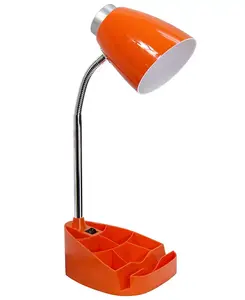 18,5-Дюймовая гибкая настольная лампа-органайзер на гусиной шее Creekwood Home, orange