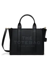 Кожаная сумка среднего размера tote Marc Jacobs, черный