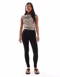 Узкие джинсы ASOS DESIGN Petite чистого черного цвета ASOS Petite